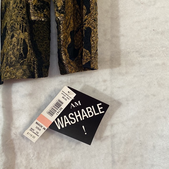 R&M Richards Elegant Black Gold And Tan Twofer Top - Picture 11 of 14